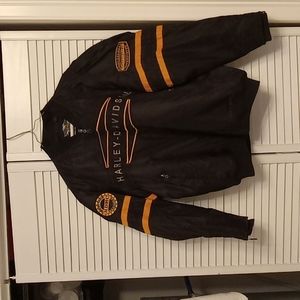 LARGE-HARLEY DAVIDSON MEN'S EMBROIDERED MOTORCYCLE JACKET